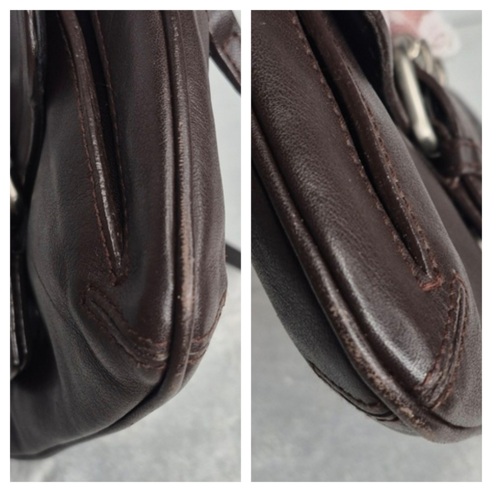 Furla Chocolate Brown Leather Shoulder Handbag - Picture 17 of 17